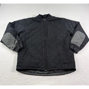 BYLT Basics Jacket Mens Small Black Hi Lo Reversible Bomber Quilted Full Zip